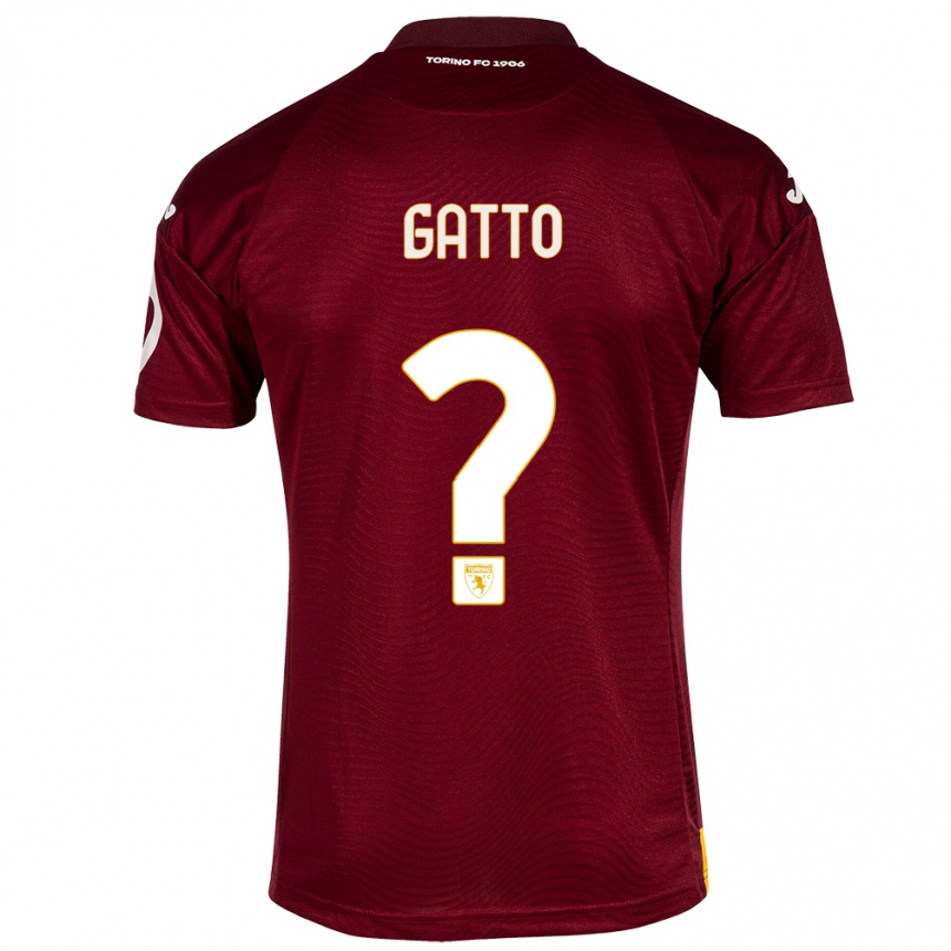 Kinder Fußball Tommaso Gatto #0 Dunkelrot Heimtrikot Trikot 2023/24 T-Shirt Luxemburg