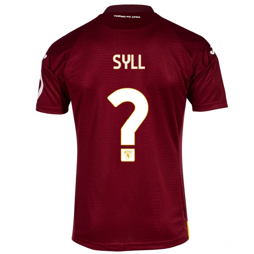 Kinder Fußball Omar Syll #0 Dunkelrot Heimtrikot Trikot 2023/24 T-Shirt Luxemburg