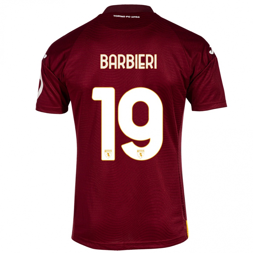 Kinder Fußball Raffaella Barbieri #19 Dunkelrot Heimtrikot Trikot 2023/24 T-Shirt Luxemburg