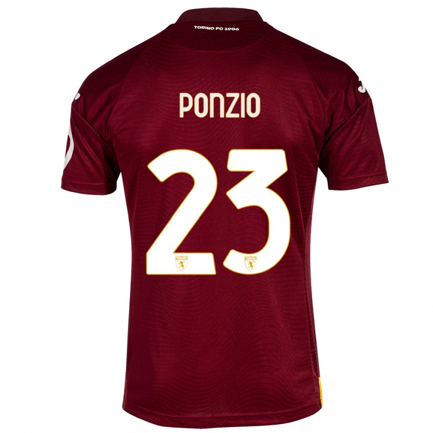 Kinder Fußball Erika Ponzio #23 Dunkelrot Heimtrikot Trikot 2023/24 T-Shirt Luxemburg