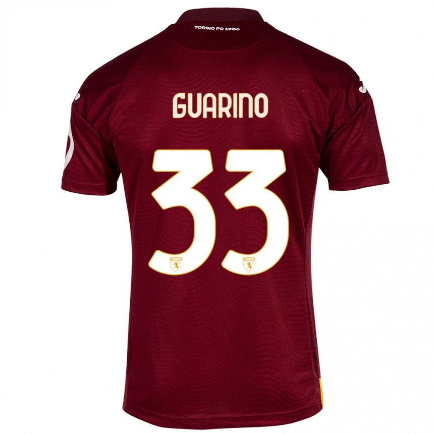 Kinder Fußball Rita Guarino #33 Dunkelrot Heimtrikot Trikot 2023/24 T-Shirt Luxemburg