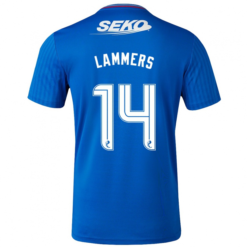 Kinder Fußball Sam Lammers #14 Blau Heimtrikot Trikot 2023/24 T-Shirt Luxemburg