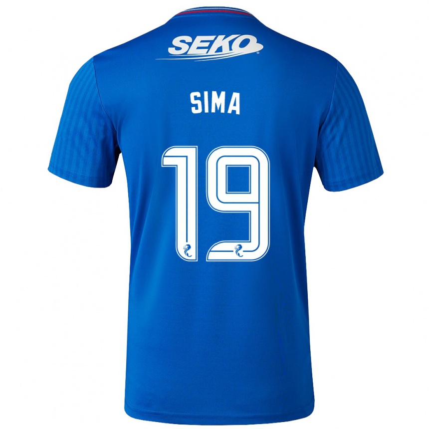 Kinder Fußball Abdallah Sima #19 Blau Heimtrikot Trikot 2023/24 T-Shirt Luxemburg