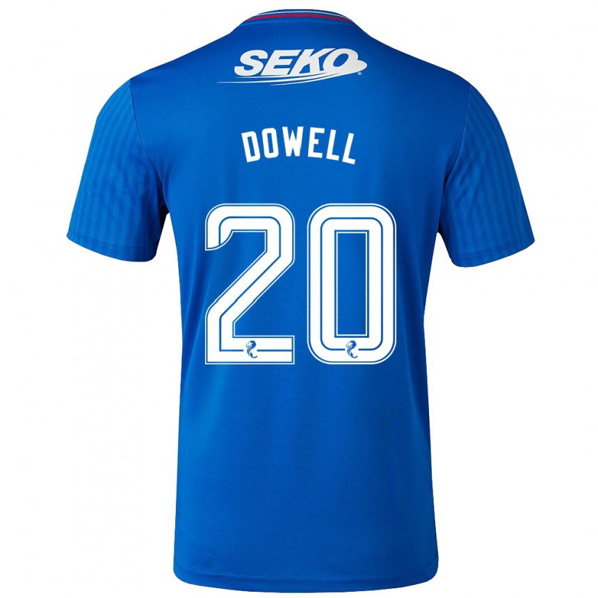 Kinder Fußball Kieran Dowell #20 Blau Heimtrikot Trikot 2023/24 T-Shirt Luxemburg