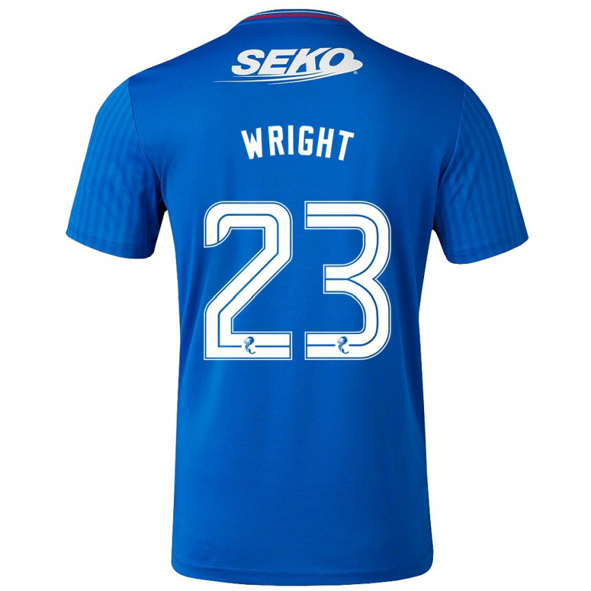 Kinder Fußball Scott Wright #23 Blau Heimtrikot Trikot 2023/24 T-Shirt Luxemburg