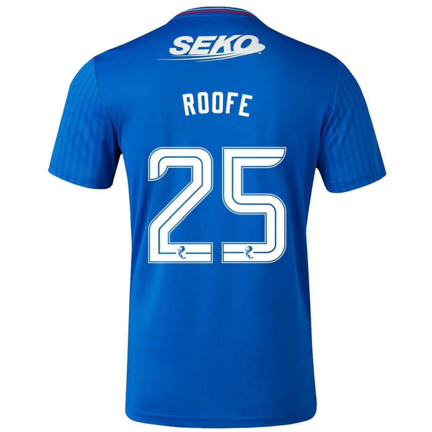 Kinder Fußball Kemar Roofe #25 Blau Heimtrikot Trikot 2023/24 T-Shirt Luxemburg