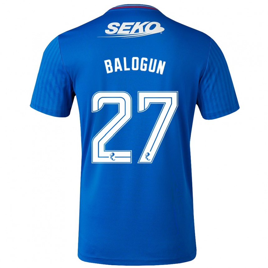 Kinder Fußball Leon Balogun #27 Blau Heimtrikot Trikot 2023/24 T-Shirt Luxemburg