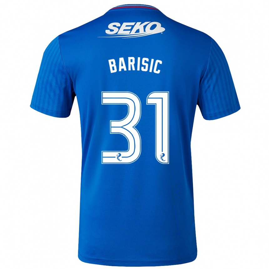 Kinder Fußball Borna Barisic #31 Blau Heimtrikot Trikot 2023/24 T-Shirt Luxemburg