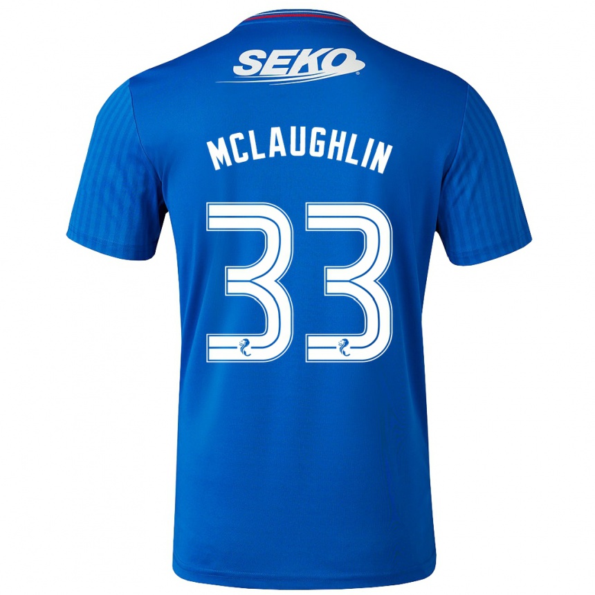 Kinder Fußball Jon Mclaughlin #33 Blau Heimtrikot Trikot 2023/24 T-Shirt Luxemburg