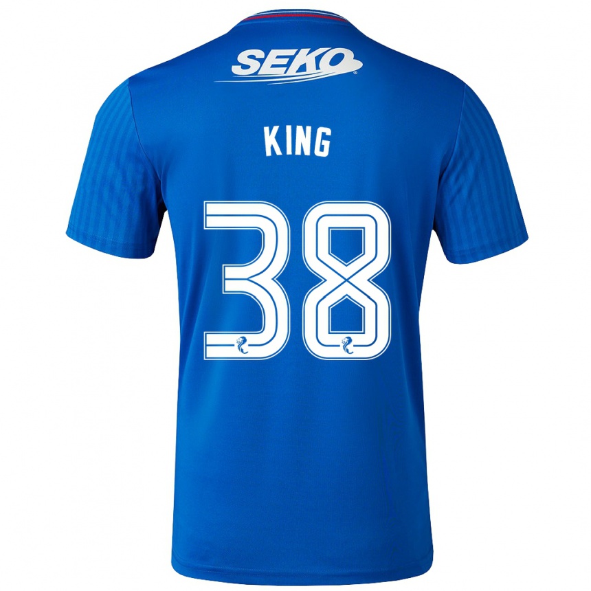 Kinder Fußball Leon King #38 Blau Heimtrikot Trikot 2023/24 T-Shirt Luxemburg