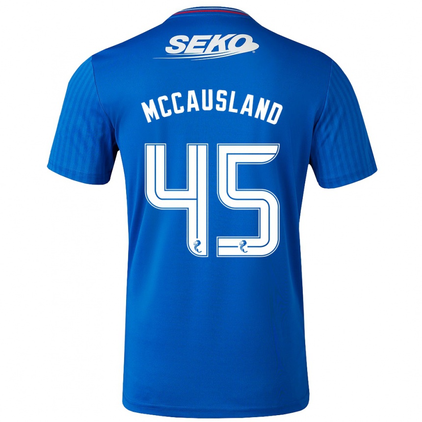 Kinder Fußball Ross Mccausland #45 Blau Heimtrikot Trikot 2023/24 T-Shirt Luxemburg