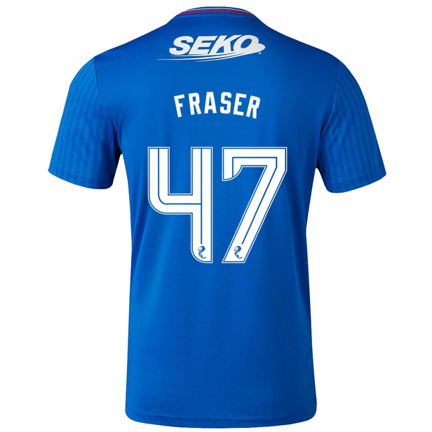 Kinder Fußball Robbie Fraser #47 Blau Heimtrikot Trikot 2023/24 T-Shirt Luxemburg