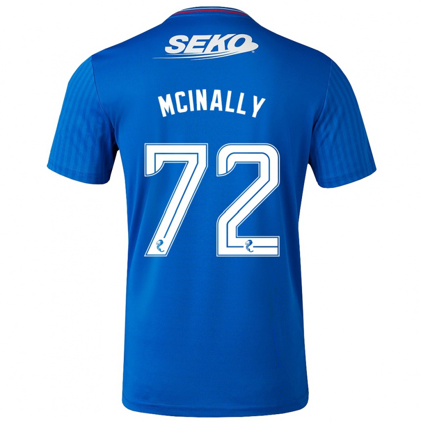 Kinder Fußball Darren Mcinally #72 Blau Heimtrikot Trikot 2023/24 T-Shirt Luxemburg