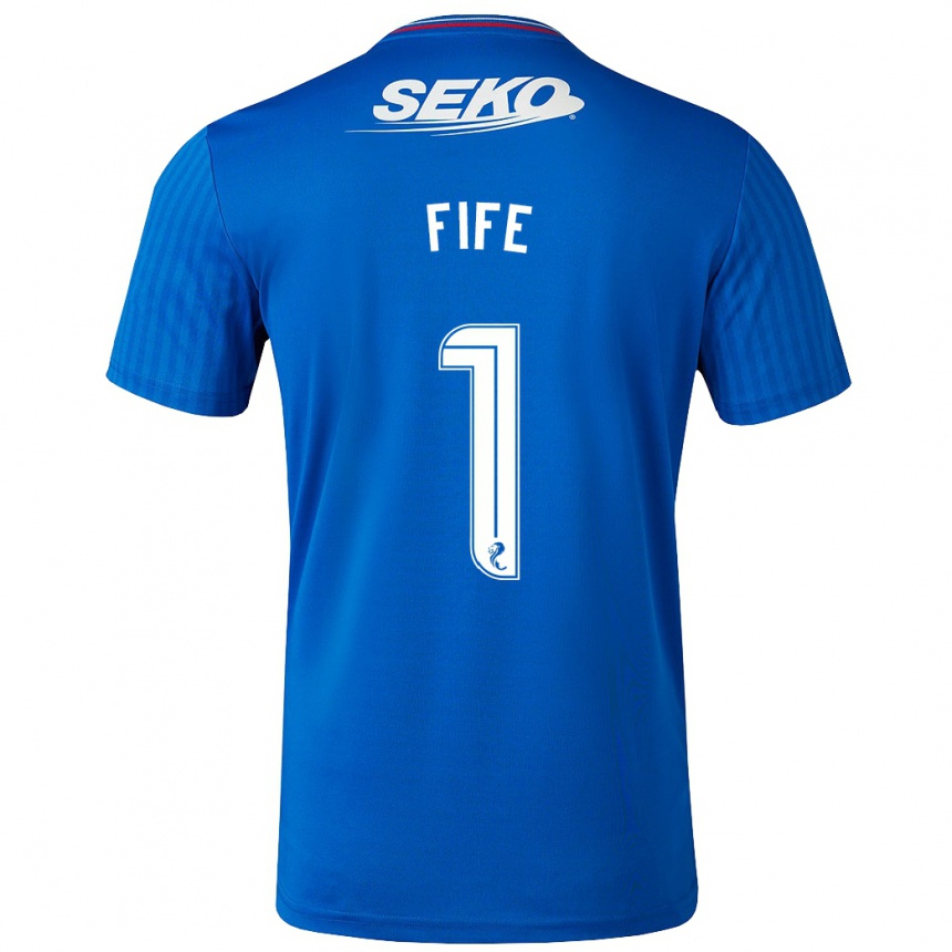 Kinder Fußball Jenna Fife #1 Blau Heimtrikot Trikot 2023/24 T-Shirt Luxemburg