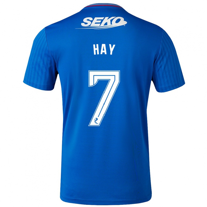 Kinder Fußball Brogan Hay #7 Blau Heimtrikot Trikot 2023/24 T-Shirt Luxemburg