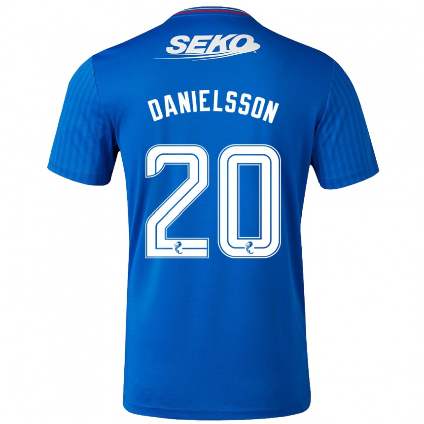 Kinder Fußball Jenny Julia Danielsson #20 Blau Heimtrikot Trikot 2023/24 T-Shirt Luxemburg