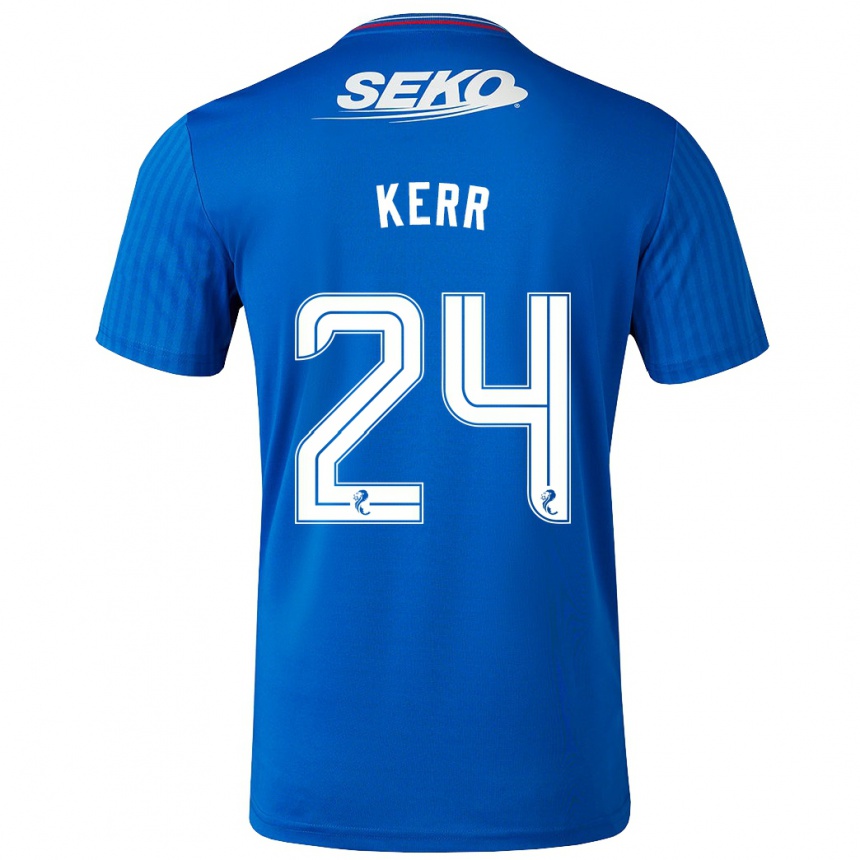 Kinder Fußball Samantha Mary Kerr #24 Blau Heimtrikot Trikot 2023/24 T-Shirt Luxemburg