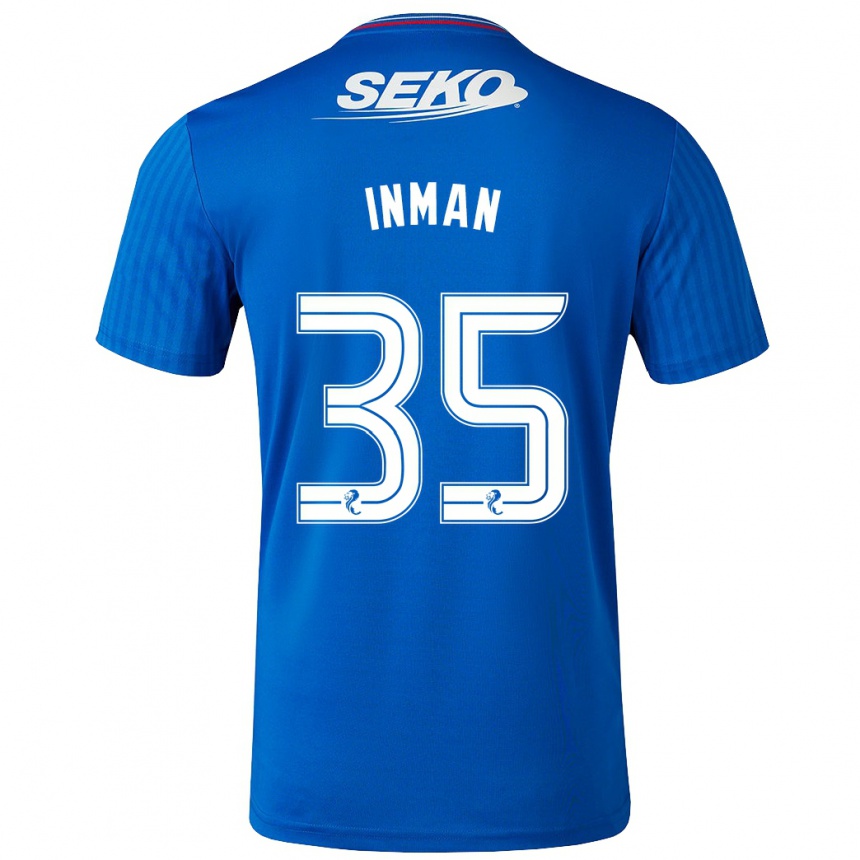 Kinder Fußball Lucy Inman #35 Blau Heimtrikot Trikot 2023/24 T-Shirt Luxemburg