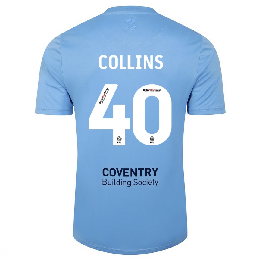 Kinder Fußball Brad Collins #40 Himmelblau Heimtrikot Trikot 2023/24 T-Shirt Luxemburg