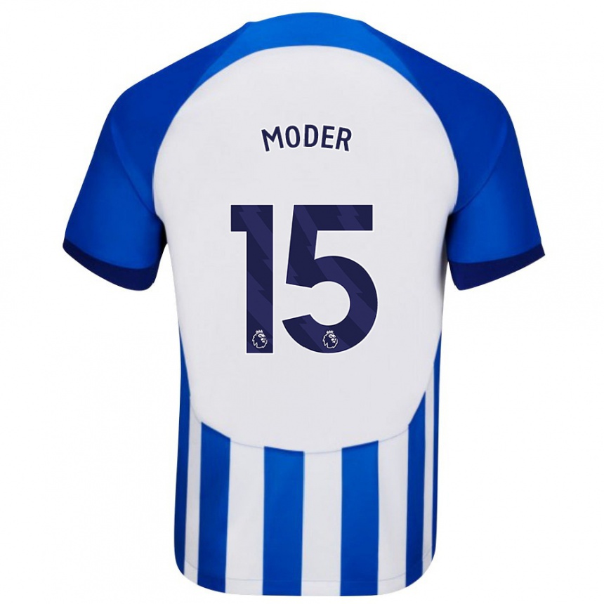 Kinder Fußball Jakub Moder #15 Blau Heimtrikot Trikot 2023/24 T-Shirt Luxemburg