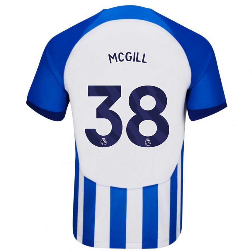 Kinder Fußball Tom Mcgill #38 Blau Heimtrikot Trikot 2023/24 T-Shirt Luxemburg