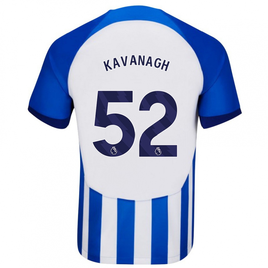 Kinder Fußball Leigh Kavanagh #52 Blau Heimtrikot Trikot 2023/24 T-Shirt Luxemburg