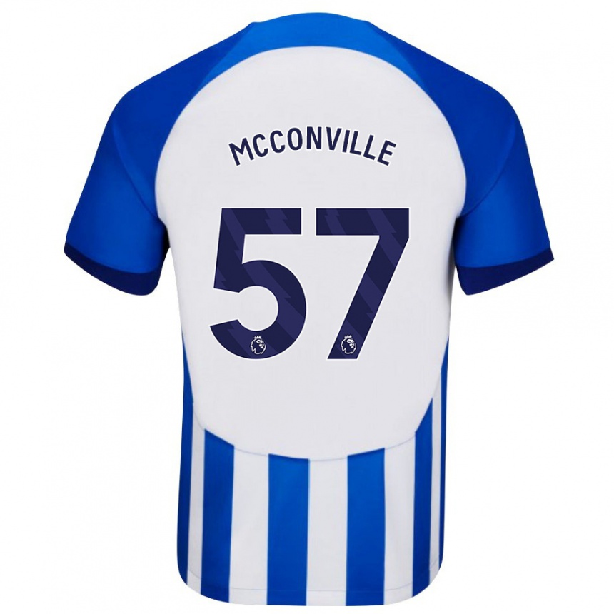 Kinder Fußball Ruairi Mcconville #57 Blau Heimtrikot Trikot 2023/24 T-Shirt Luxemburg