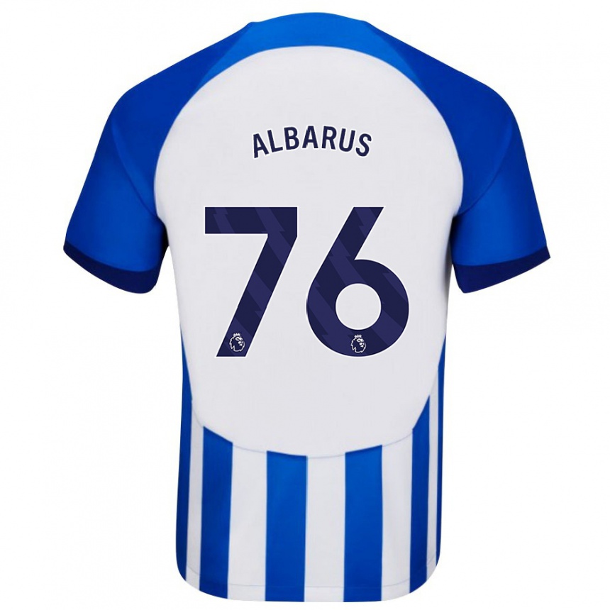 Kinder Fußball Zane Albarus #76 Blau Heimtrikot Trikot 2023/24 T-Shirt Luxemburg