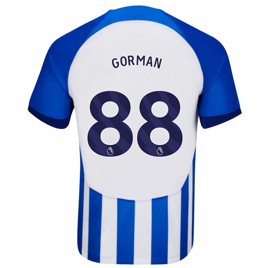 Kinder Fußball Ronnie Gorman #88 Blau Heimtrikot Trikot 2023/24 T-Shirt Luxemburg