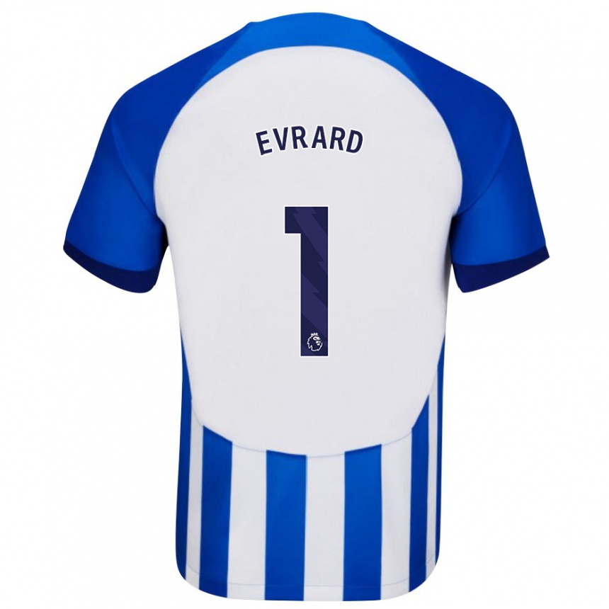 Kinder Fußball Nicky Evrard #1 Blau Heimtrikot Trikot 2023/24 T-Shirt Luxemburg