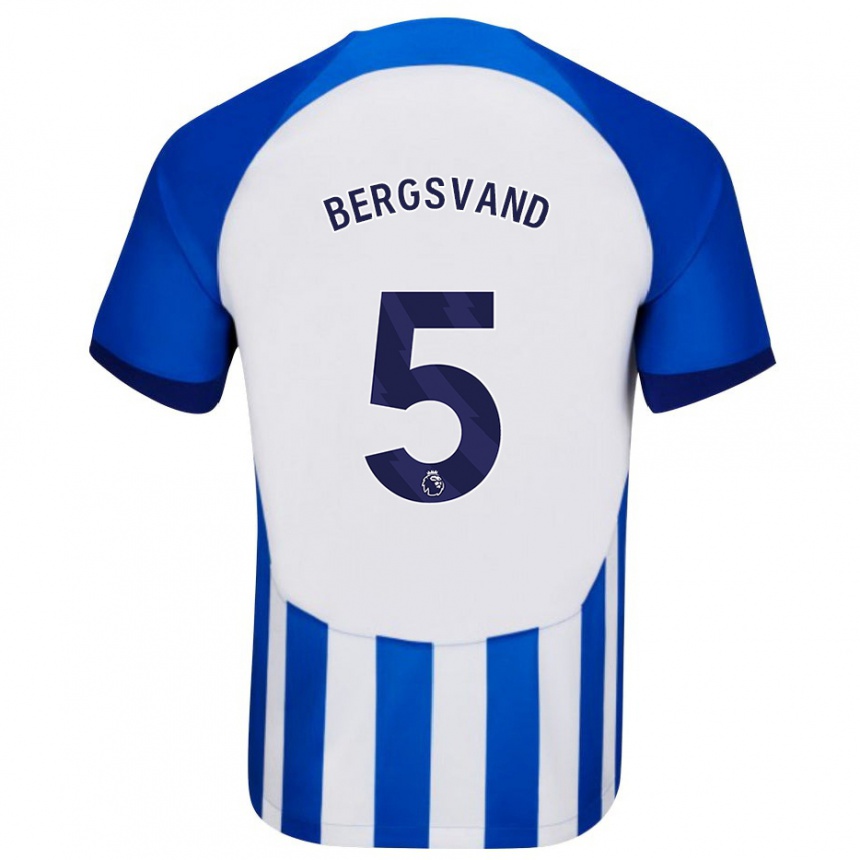 Kinder Fußball Guro Bergsvand #5 Blau Heimtrikot Trikot 2023/24 T-Shirt Luxemburg