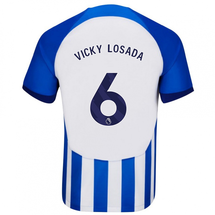 Kinder Fußball María Victoria Losada Gómez #6 Blau Heimtrikot Trikot 2023/24 T-Shirt Luxemburg