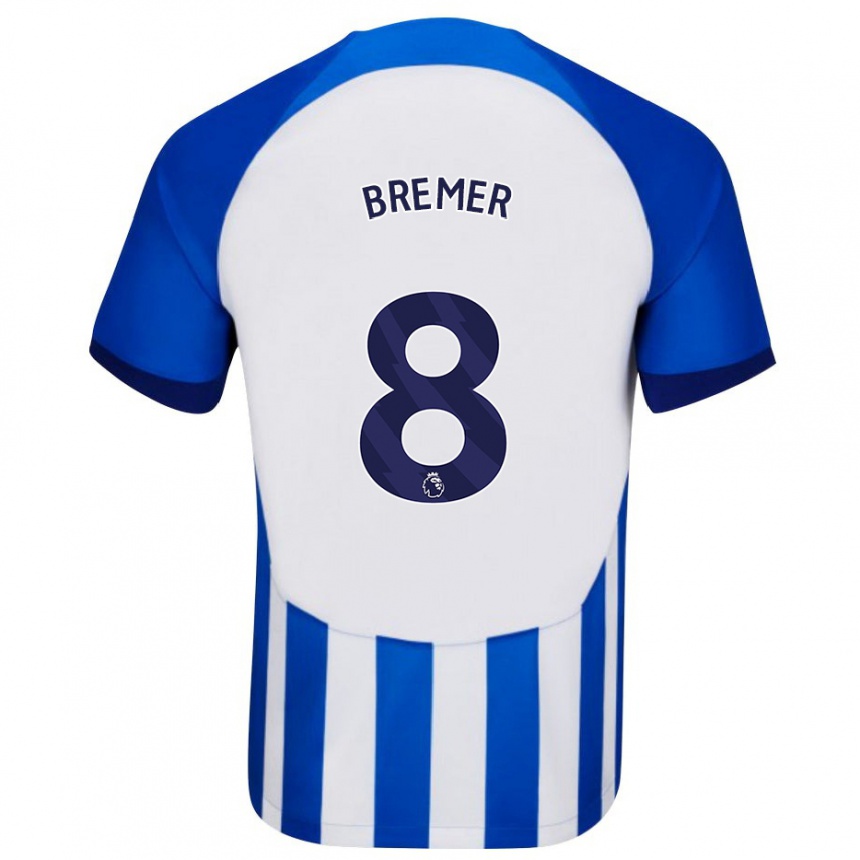 Kinder Fußball Pauline Bremer #8 Blau Heimtrikot Trikot 2023/24 T-Shirt Luxemburg