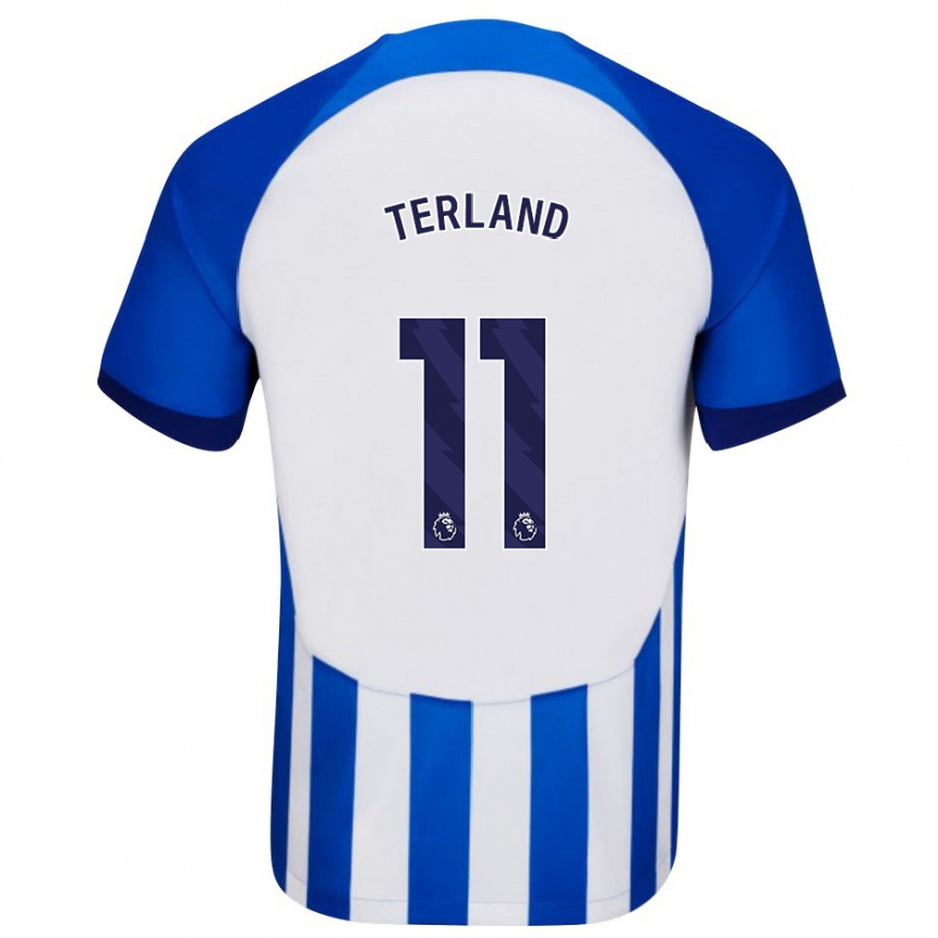 Kinder Fußball Elisabeth Terland #11 Blau Heimtrikot Trikot 2023/24 T-Shirt Luxemburg