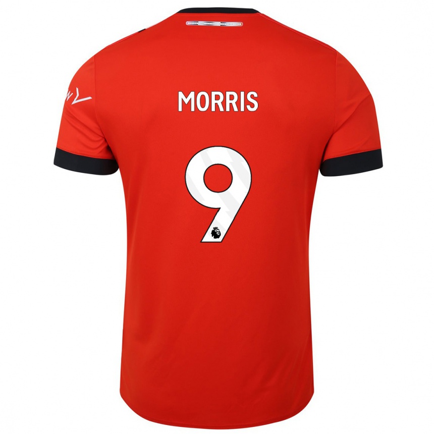 Kinder Fußball Carlton Morris #9 Rot Heimtrikot Trikot 2023/24 T-Shirt Luxemburg