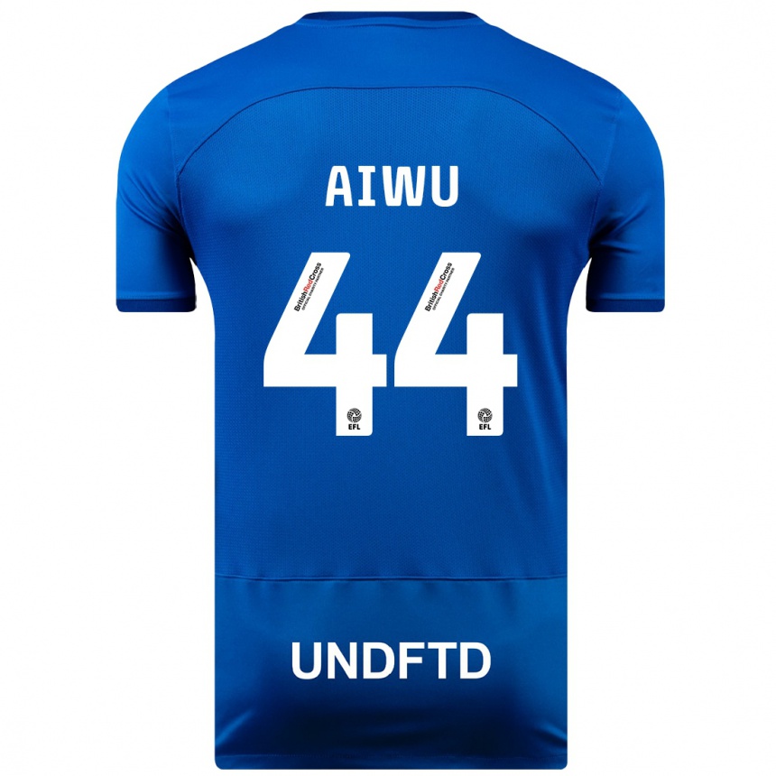 Kinder Fußball Emanuel Aiwu #44 Blau Heimtrikot Trikot 2023/24 T-Shirt Luxemburg