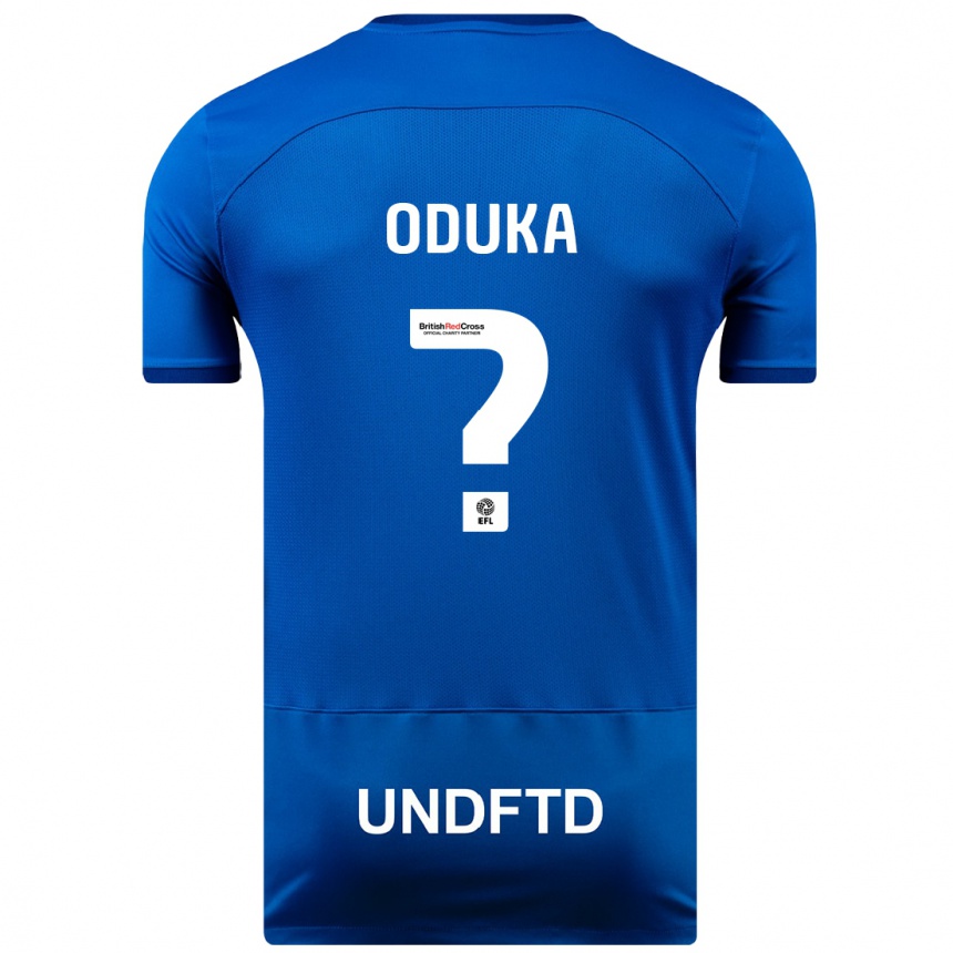 Kinder Fußball Engwau Oduka #0 Blau Heimtrikot Trikot 2023/24 T-Shirt Luxemburg