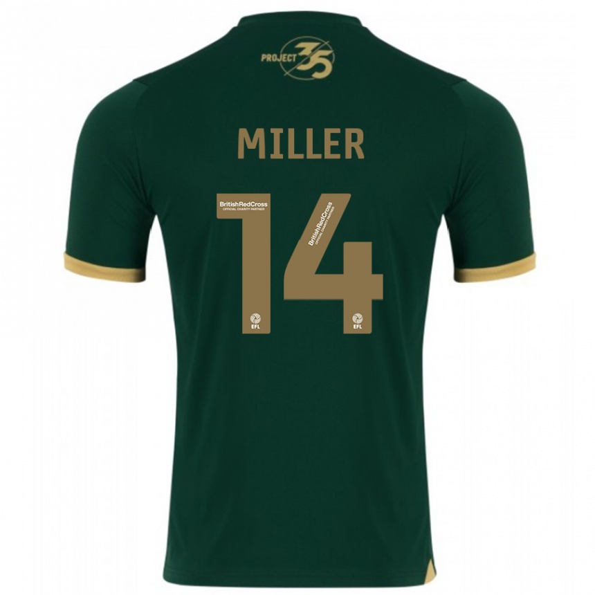 Kinder Fußball Mickel Miller #14 Grün Heimtrikot Trikot 2023/24 T-Shirt Luxemburg