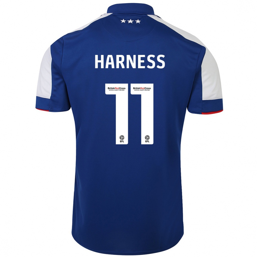Kinder Fußball Marcus Harness #11 Blau Heimtrikot Trikot 2023/24 T-Shirt Luxemburg