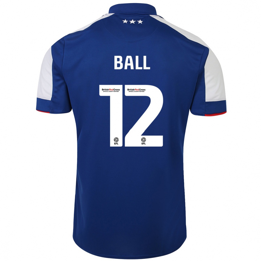Kinder Fußball Dominic Ball #12 Blau Heimtrikot Trikot 2023/24 T-Shirt Luxemburg