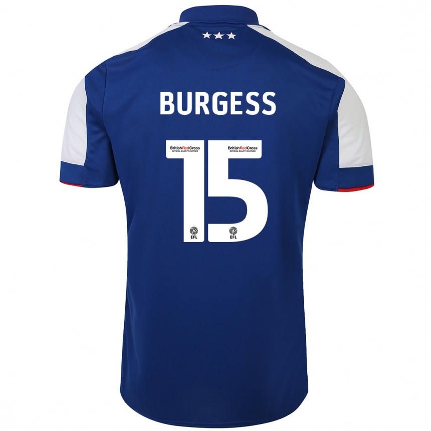 Kinder Fußball Cameron Burgess #15 Blau Heimtrikot Trikot 2023/24 T-Shirt Luxemburg