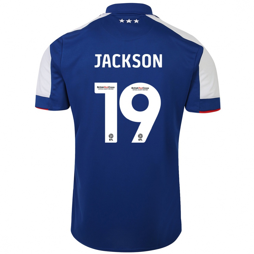 Kinder Fußball Kayden Jackson #19 Blau Heimtrikot Trikot 2023/24 T-Shirt Luxemburg