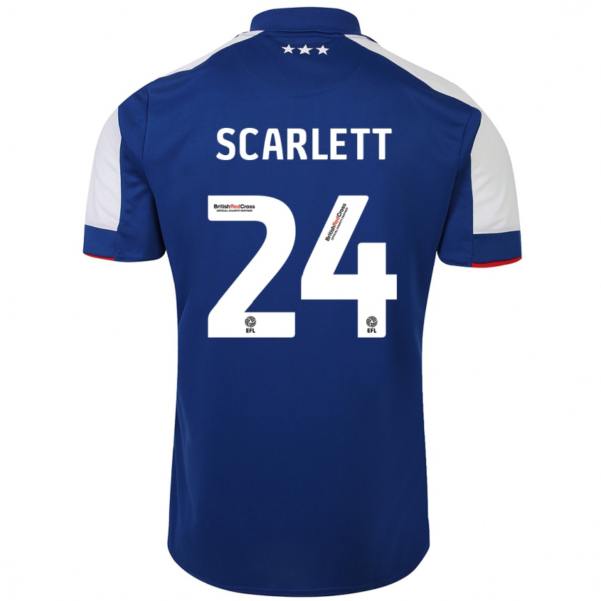 Kinder Fußball Dane Scarlett #24 Blau Heimtrikot Trikot 2023/24 T-Shirt Luxemburg