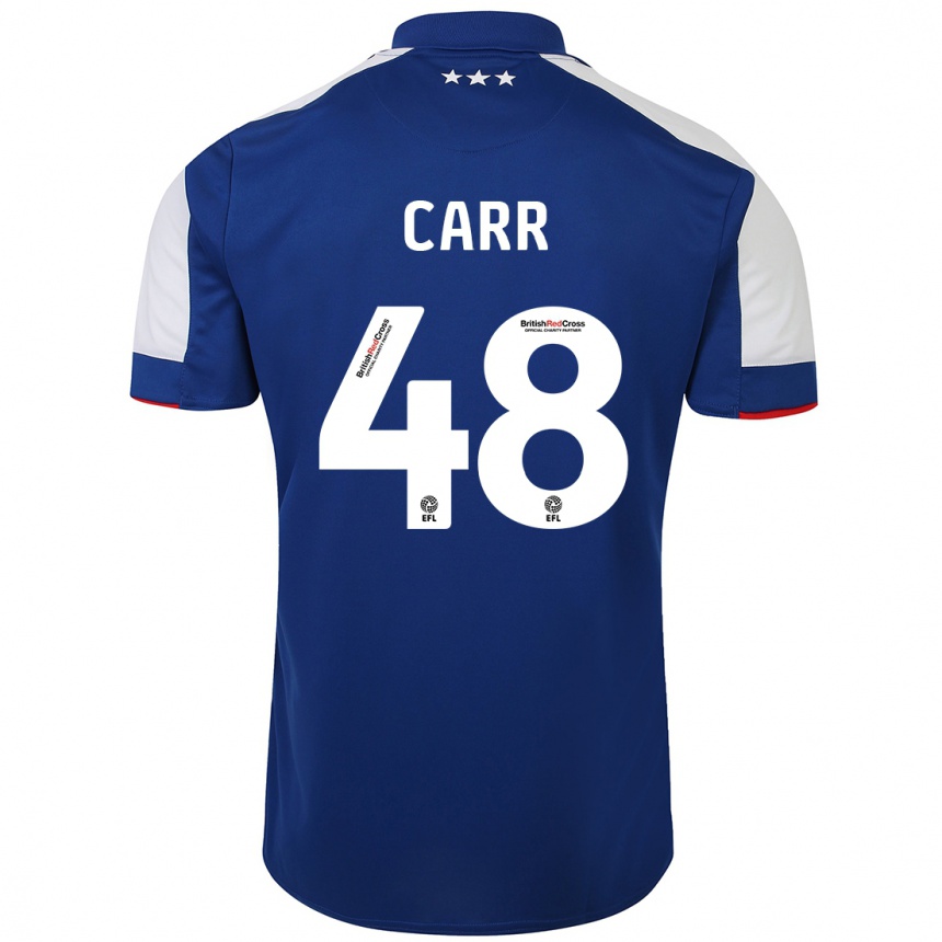 Kinder Fußball Ryan Carr #48 Blau Heimtrikot Trikot 2023/24 T-Shirt Luxemburg