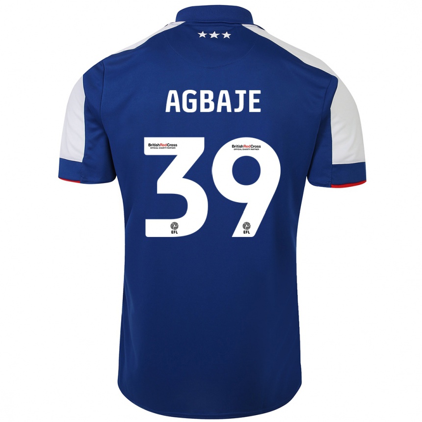 Kinder Fußball Edwin Agbaje #39 Blau Heimtrikot Trikot 2023/24 T-Shirt Luxemburg