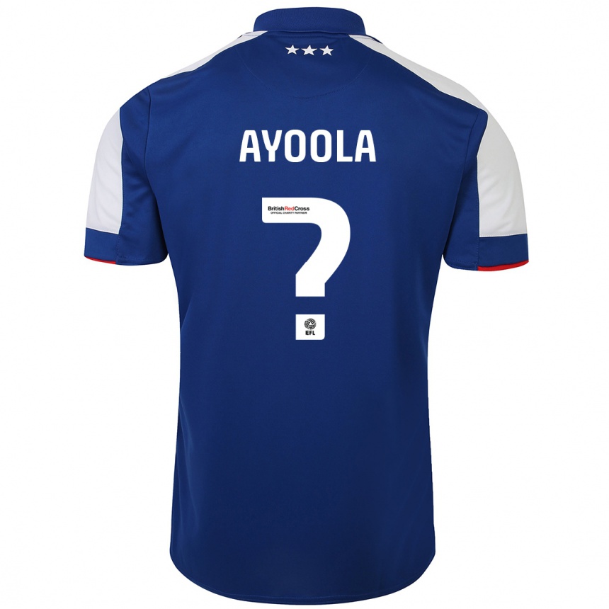 Kinder Fußball Jesse Ayoola #0 Blau Heimtrikot Trikot 2023/24 T-Shirt Luxemburg