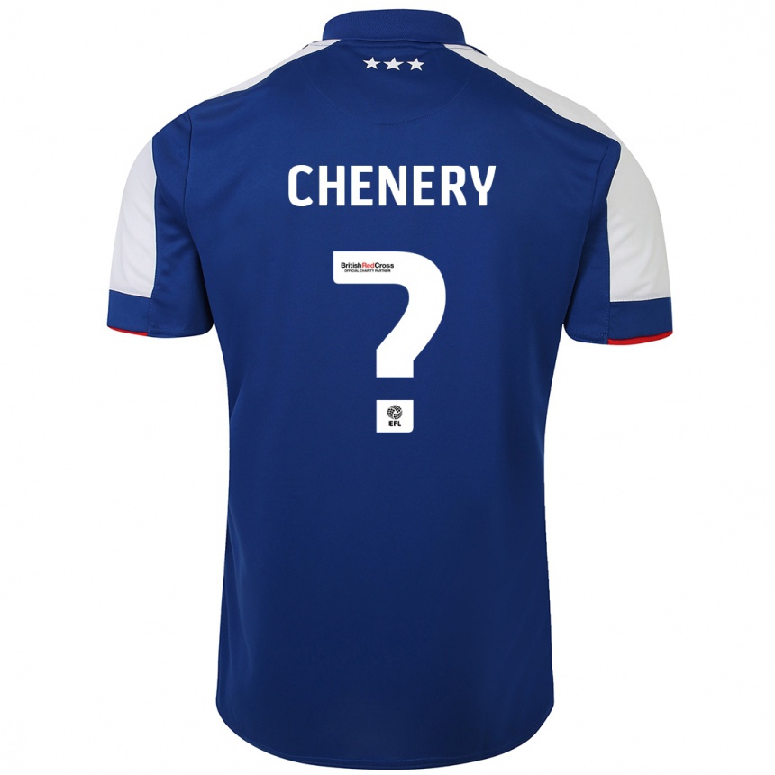 Kinder Fußball George Chenery #0 Blau Heimtrikot Trikot 2023/24 T-Shirt Luxemburg