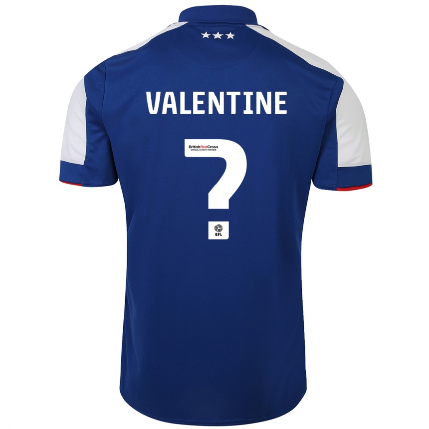 Kinder Fußball Nico Valentine #0 Blau Heimtrikot Trikot 2023/24 T-Shirt Luxemburg