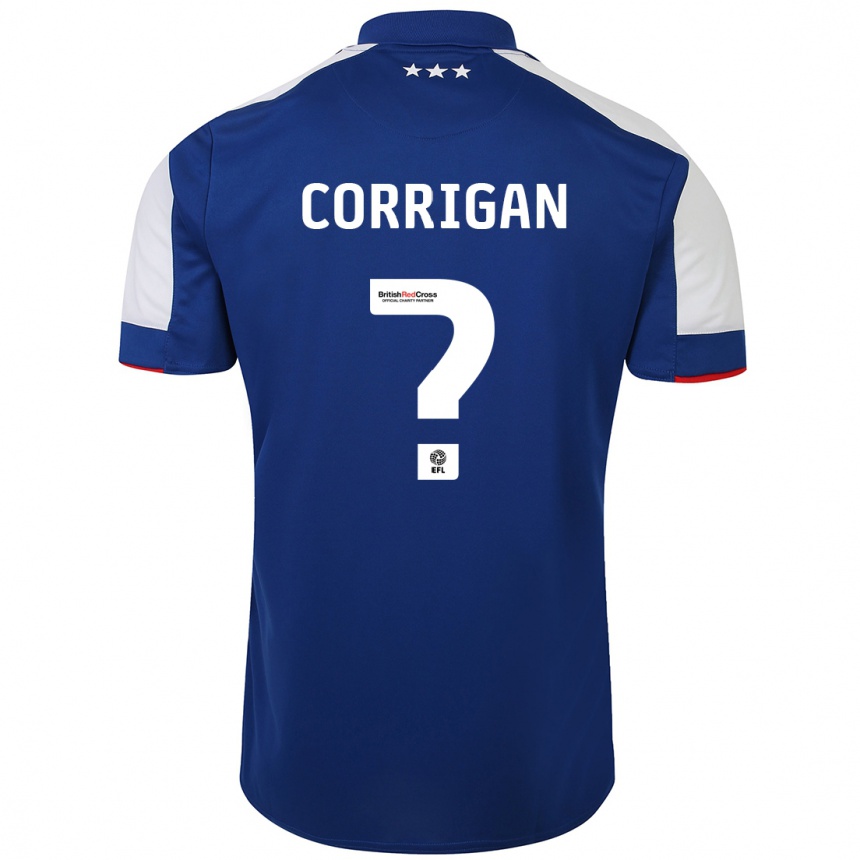 Kinder Fußball Finlay Corrigan #0 Blau Heimtrikot Trikot 2023/24 T-Shirt Luxemburg
