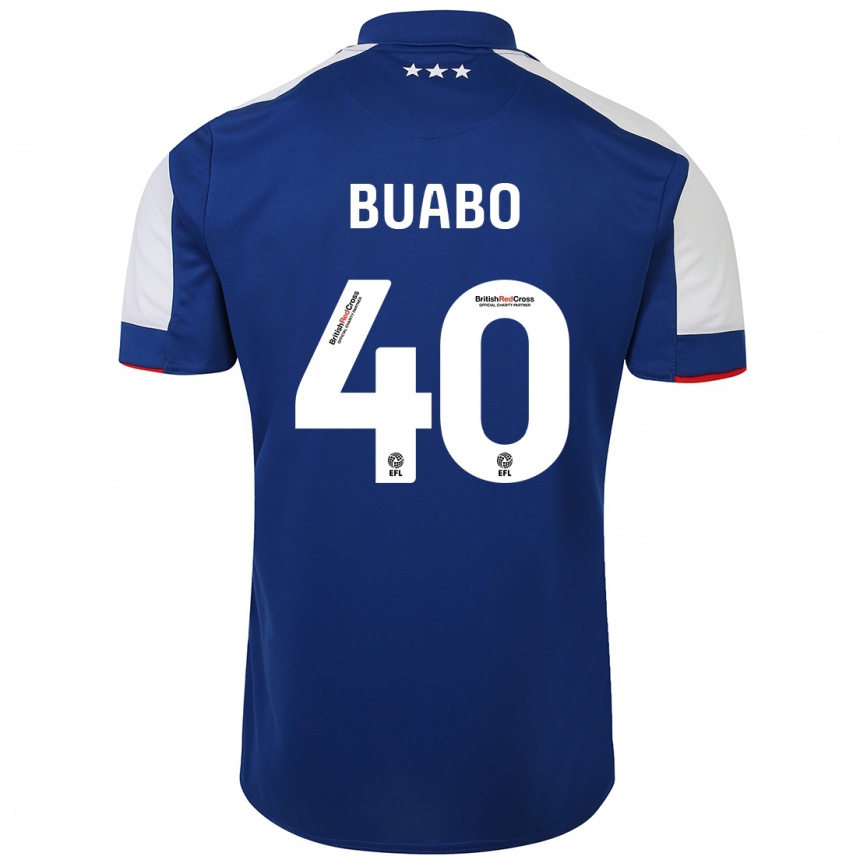 Kinder Fußball Gerard Buabo #40 Blau Heimtrikot Trikot 2023/24 T-Shirt Luxemburg